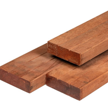 Hardhout timmerhout kunstmatig gedroogd 4.4x14.5x430cm geschaafd 4rh. 2xv