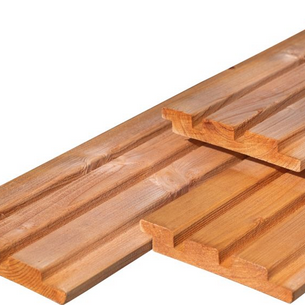 Red Class Wood triple Rhombus profiel 2.2x14.0x300cm geschaafd