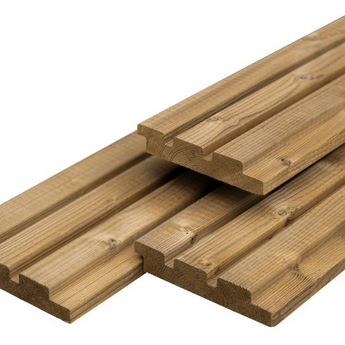 Caldura Wood vuren gevelbekleding enkelzijdig 2.6x14.0x270cm geschaafd. triple profiel
