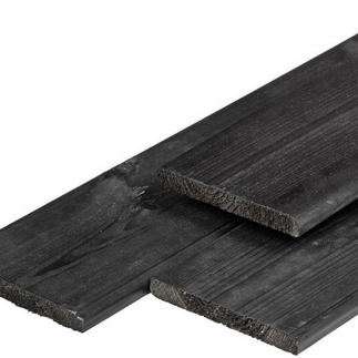 ME grenen tuinplank zwart gespoten 1.6x14.0x300cm geschaafd