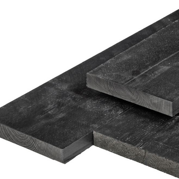 ME grenen tuinplank zwart gespoten 2.0x20.0x400cm fijnbezaagd scherpkantig