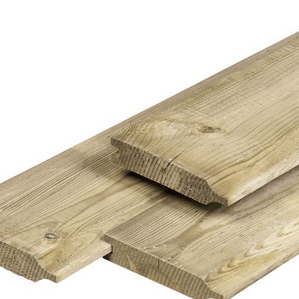 ME grenen rabatdelen dubbelzijdig 2.8x14.0x300cm geschaafd. geimpregneerd