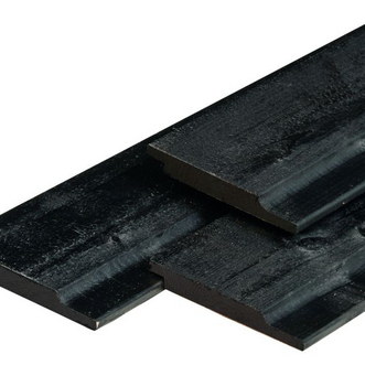 NE vuren rabatdelen halfhouts 1.9x14.5x300cm geschaafd zwart gespoten
