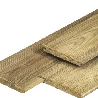 Midden-Europees grenen rabatdeel overhangend. groen geimpregneerd 1.8x14.5x360 cm