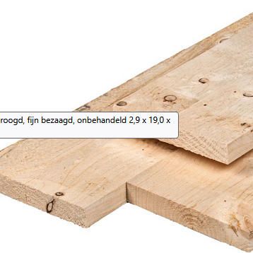 ME vuren steigerplank ONBEHANDELD 2.9x19.0x500cm kunstmatig gedroogd