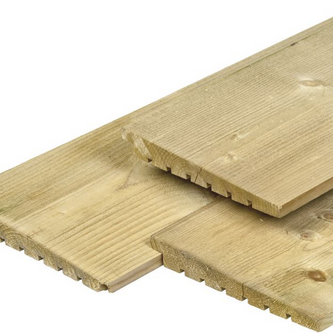 NE vuren rabatdelen groen geimpregneerd 1.4/2.8x19.5x300cm Zweeds rabat