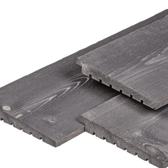 NE vuren rabatdelen grijs gespoten 1.4/2.8x19.5x360cm Zweeds rabat