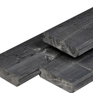 Blokhutprofiel vuren zwart geimpregneerd 2.8x12.1x180cm