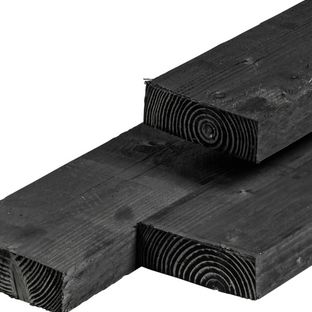 Douglas ligger zwart geimpregneerd 6.3x17.5x425cm fijnbezaagd