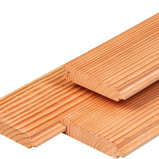 Douglas blokhutprofiel 2.8x14.5x300cm geschaafd. gedroogd