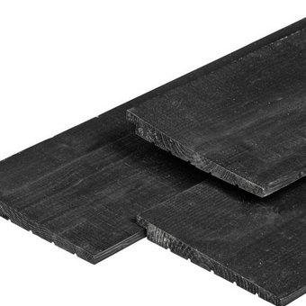 Douglas ongedroogd (breed) 1.1/2.2x19.5x500cm Zweeds rabat zwart geimpregneerd