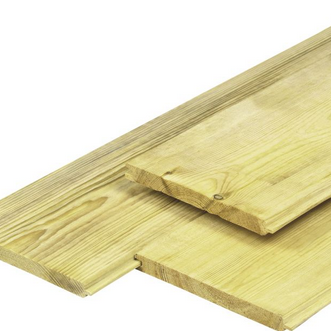 Midden-Europees vuren T&G 1.8x14.5x500 cm geschaafd 2 zijden velling groen geimpregneerd