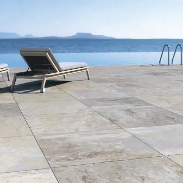 Keramische tegels cera3line Lux & Dutch Peacock Sand 90x90x3 cm