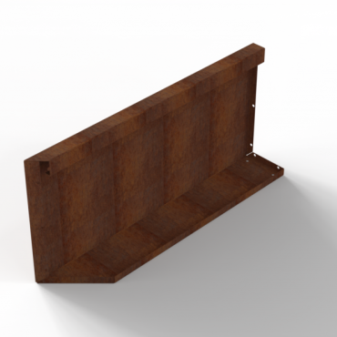 Bloembak Module+ Uitwendig hoekpaneel (B) 90x42 cm R CORTEN