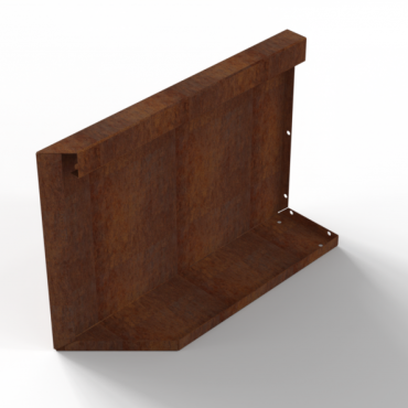 Bloembak Module+ Uitwendig hoekpaneel (B) 60x42 cm R CORTEN