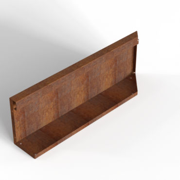 Bloembak Module+ Uitwendig hoekpaneel (B) 90x28 cm L CORTEN
