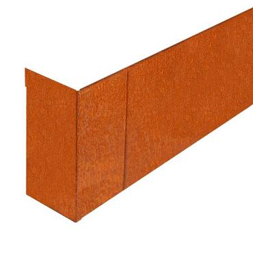 Hoekstuk INWENDIG t.b.v. borderpaneel 28 cm Corten