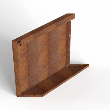 Bloembak Module+ Parallel paneel (E) 60x56 cm L CORTEN