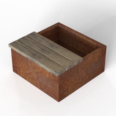 Zitbank - RECHT 90x45 BILLINGA HARDHOUT