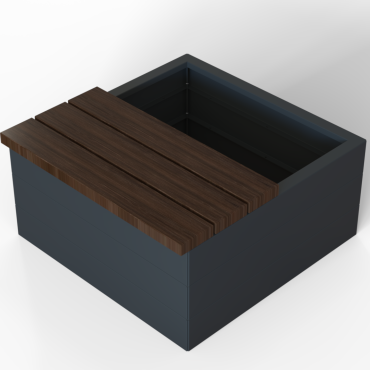 Zitbank - RECHT 150x47 HARDHOUT