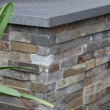 Rusty Slate steenstrip eind/hoekstuk 45/15x15x2-3 cm.