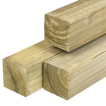 Midden-Europees grenen paal groen geimpregneerd. geschaafd 4rh 6.8x6.8x270 cm