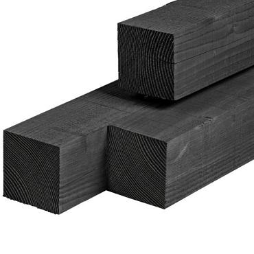 Douglas palen zwart geimpregneerd 9x9x300cm fijnbezaagd
