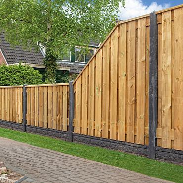 Tuinscherm hardhout Bangkirai kunstmatig gedroogd (Rhombusprofiel) Prinsenbeek 180x180cm