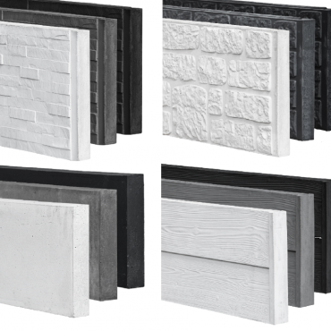 Beton-motief-vulplaat gecoat H20xD4.8xL184cm rotsmotief