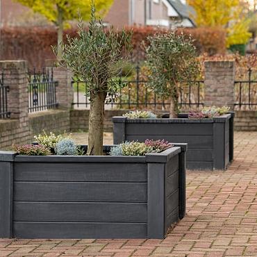 Beton-paal antraciet gecoat diamantkop 10x10x145cm