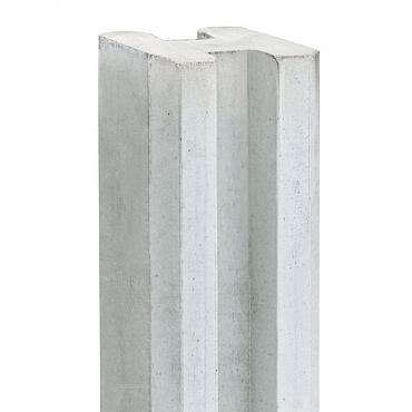 Beton-sleufpaal 10x10x275 wit/grijs Vlakke kop tussenmodel brede ondersleuf