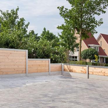 Beton-sleufpaal 10x10x275 wit/grijs Vlakke kop eindmodel brede ondersleuf