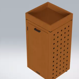 Kliko ombouw 240 Liter - 1 stuk met tuinbak CORTEN