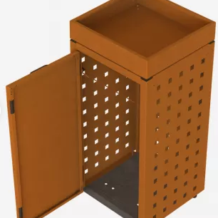 FST Kliko ombouw 120 Liter - 2 stuks CORTEN met tuinbak
