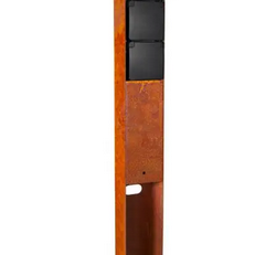 Glampère PRO+ Luxe trippel stopcontact met kabeldoos Corten (incl. afdekkap en installatiedraad) VB