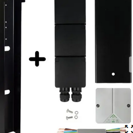 Glampère PRO+ Luxe trippel stopcontact met kabeldoos Zwart (incl. afdekkap en installatiedraad)