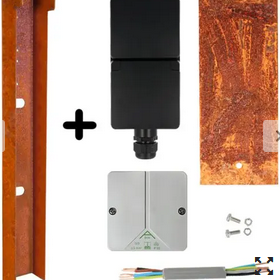 Glampère PRO+ Luxe stopcontact met kabeldoos Corten (incl. afdekkap en installatiedraad)