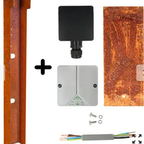 Glampère PRO+ Luxe enkel stopcontact met kabeldoos Corten (incl. afdekkap en installatiedraad)