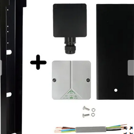 Glampère PRO+ Luxe enkel stopcontact met kabeldoos Zwart (incl. afdekkap en installatiedraad)