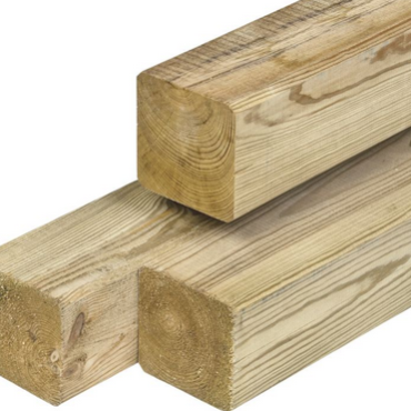 Midden-Europees grenen paal groen geimpregneerd. geschaafd 4rh 8.8x8.8x240 cm