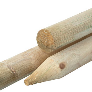 Palissaden geimpregneerd Ø6x250cm gepunt. gekruind