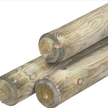 Rondgefreesde paal grenen groen geimpregneerd. gekruind ø10x400 cm