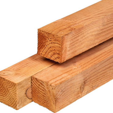 Douglas palen ongedroogd 9x9x300cm fijnbezaagd