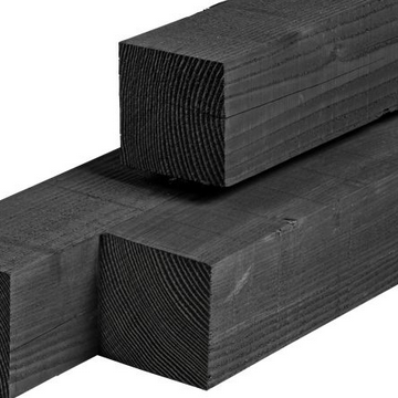 Douglas palen zwart geimpregneerd 9x9x300cm fijnbezaagd