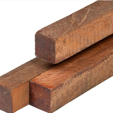 Hardhouten paal 6.5x6.5x400 cm glad geschaafd. ongepunt - duurzaamheidsklasse 1