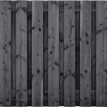 Tuinscherm Douglas zwart geimpregneerd. 15-planks (13 + 2) Wolfsburg 180x180 cm