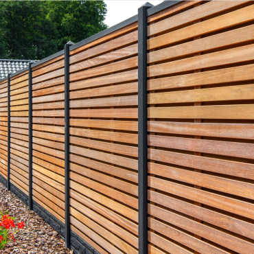 Tuinscherm hardhout Bangkirai kunstmatig gedroogd (Rhombusprofiel) Prinsenbeek 180x180cm