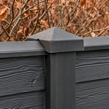 Beton-afdekpet antraciet gecoat diamantkop 14x14x5cm eindmodel