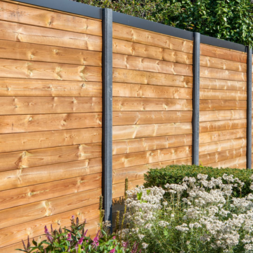 Beton-sleufpaal 10x10x275 antraciet Vlakke kop eindmodel brede ondersleuf