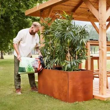 Bloembak cortenstaal Hudson 60x120x60 cm